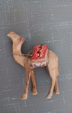 Kamel 11cm hoch Holz Geschnitzt rot/schwarze Sitzauflage vermutlich Ägypten 