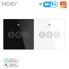 MOES WLAN Smart Rolladenschalter Jalousie Zeitschaltuhr Touch RF&APP-Steuerung