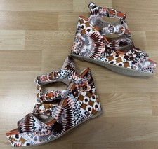 KIM KAY Keilsandalette Gr.41,mehrfarbig,LEDER,Absatz-12,5 cm.,gebraucht