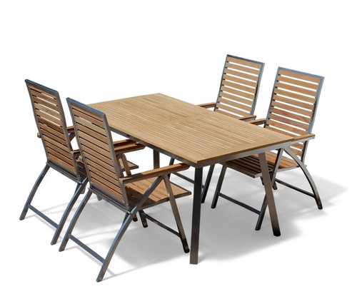 Gartengarnitur edelstahl teak - edelstahl,