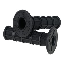 Griffgummi Schwarz offen Für 7/8"&1" Lenker Motorrad Griffe Handgriffe Grip Neu