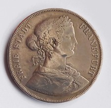 2 Taler Frankfurt Doppeltaler, 3 1/2 Gulden 1861 Silber Freie Stadt Frankfurt