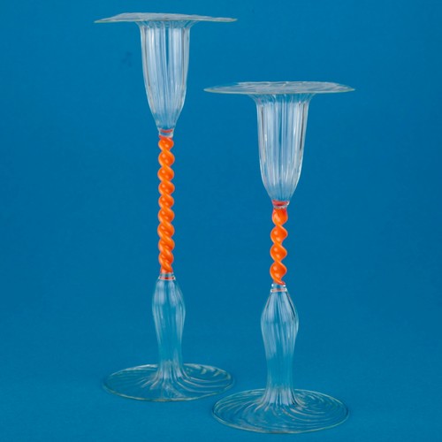 Kerzenhalter orange gedreht - 2,