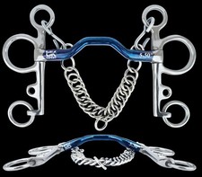 Neu Ported Mouth Pelham blau Legierung Bits, Reiten süße Eisen Bits 4,5"-6,0"