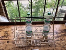 alter Tragekorb Metall Eisen Stabil  8x 0,75 ltr. Flaschen 60er Jahre