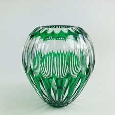 Bleikristall Grün große Vase