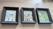 3× Vintage Miniatur-Gemälde