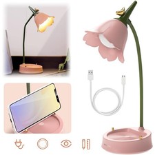 Blumendesign Schreibtischlampe für Kinder Dimmbare Tischlampe Nachttischlampe