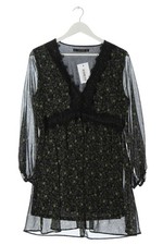 ZARA BASIC Chiffonkleid Damen Kleid Gr. DE 40 khaki-schwarz Elegant