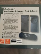 2-fach Outdoor Funkstecker 1000W Funk-Steckdosen mit Fernbedienung 40m Steckdose