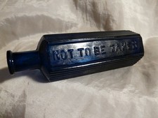 Apothekerflasche Giftflasche Poison Behälter antik alt Kobalt Blau Glas  Flasche