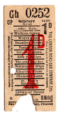 Busticket: London Road Car Pferdebus, Salisbury Hotel, 1d