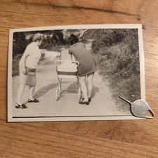 Frau Dame Kinderwagen Kleid Fotografie Antik Foto Bild  Original 