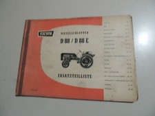 Ersatz TeileKatalog Fahr Diesel schlepper Traktor D 88 D88 E Ausgabe 1963