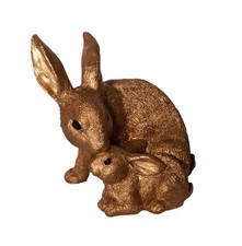 Hase Mutter+Kind Poly gold