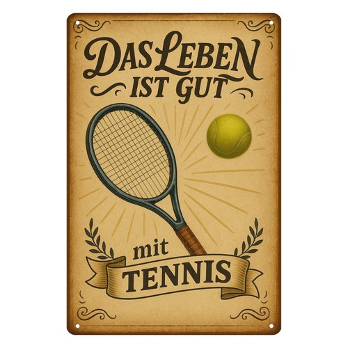 Tennis sport blechschild - blechschild, |