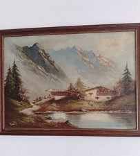schönes Tessin Landschaftsbild aus Nachlass Wanddeko Deko Wandbild Berge Natur 