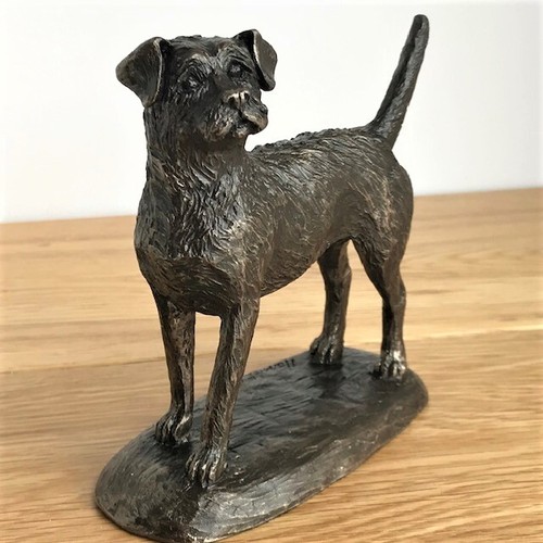 Border terrier bronze figur - bronze,