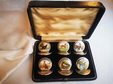 Sampson Mordan Tischkarten Menü Halter Englisch Sterlingsilber Emaille