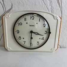 Alte mechanische Keramik Küchenuhr Wempe  50er Jahre Vintage