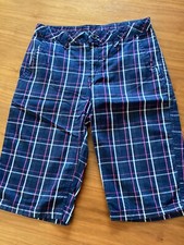 👍😍coole H&M Shorts Gr. 140 Bermuda Shorts karierte kurze Hose, dunkel-blau