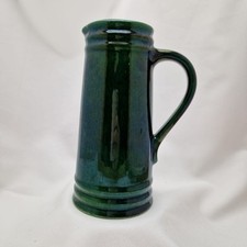 retro Krug Keramik Knödgen Karaffe Vintage Grün Wein 70er 20cm