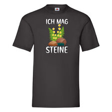 Ich mag Steine | Natur | Blumen T-Shirt Schwarz