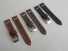 Echt Leder Uhrenarmband Vintage Optik Doppelniete - 20 auf 18mm oder 20 auf 20mm