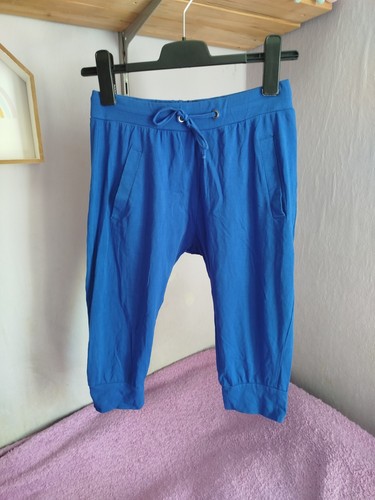 Capri hose blau stoff sommer - capri,