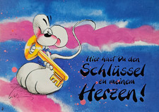 Diddl Postkarte - Nr. 8 - Depesche - Liebe - Liebeserklärung - Spruch