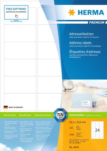 Adressetiketten premium - premium, a4