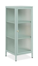 Kommode Vitrine Hochschrank Vitrinenschrank klein mintgrün höhenverstellbar