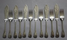 Antik Fisch Besteck Set 12