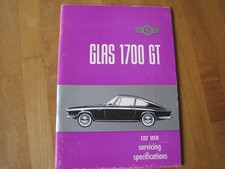 NOS Glas 1700 GT + convertible owners manual handbook 1965, no BMW 1600 GT, RARE