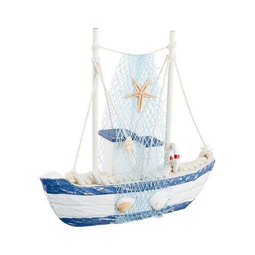 Deko fischerboot mit fangnetz - fischerboot,