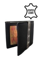 Geldbeutel Geldbörse echt leder RFID, geldbeutel aus büffelleder, schwarz.