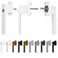 Alu Fenstergriff Fensterolive Quadrat - abschließbar - Stift 30 35 40 45 mm