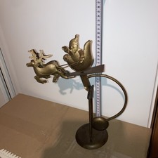 NIKOLAUS MIT SCHLITTEN BEWEGLICH 30 cm hoch, circa 24 circa 11 cm tief