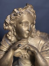 Antike Bronze Statue Nymphe Vergoldet Schönheit Meer Bronzefigur Skulptur