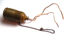 Vintage  Lampen-Fassung  mit Messing mit Zug-Schalter E14