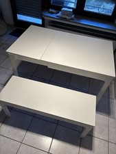 Esstisch Mit Bank, Weiß Und