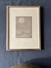Kunstdruck „Eulen unter dem Mond“ – signiert & datiert (April 82)
