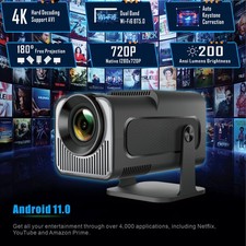 HY320 Mini Beamer 4K 5G Full HD Mini Projektor Android 11 Wifi 6 BT5.0 Keystone 