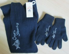 Capt´n Sharky Schal neu, Zugabe: Handschuhe Gr. 4 getragen, dunkelblau