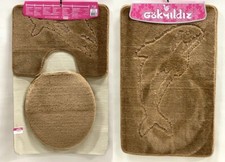 Badgarnitur Badteppich Badezimmergarnitur 3-Teilig Set 85 x 55cm WC Vorleger