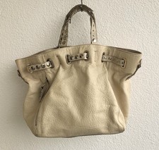D&G Dolce & Gabbana Handtasche Rebecca genarbtes Leder beige