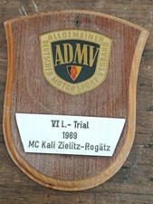 ADMV DDR  PLAKETTE Wandbild MC Kali Zielitz Rogätz Trial 1969 Selten Rarität