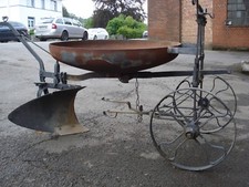 Feuerschale D 100 cm auf antikem altem Pflug selten rar _ alt _ vintage