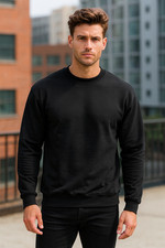 FRESHER BASIC PULLOVER SWEATER PULLI CREW NECK GANG HOODIE TOP SPORT BLANK M