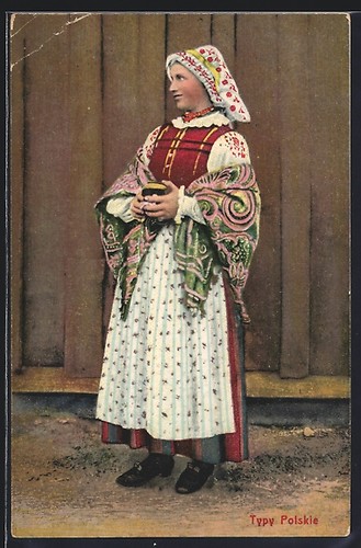 Ansichtskarte polnische frau - polnische,